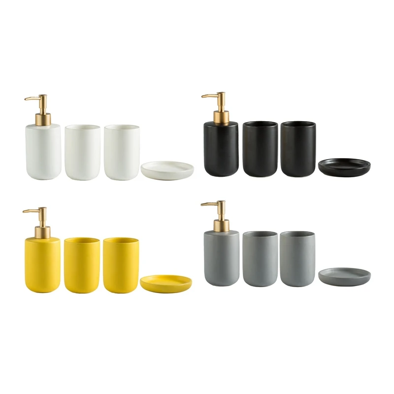 Simple Solid Color Ceramic Bathroom Four-Piece Wash Set Bathroom Mouthwash Cup Toothbrush Cup Set
Simple Solid Color Ceramic Bathroom Four-Piece Wash Set Bathroom Mouthwash Cup Toothbrush Cup Set