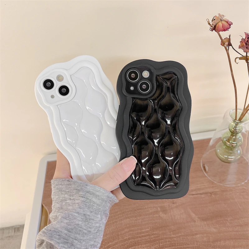 

Plain White Black Embossed Air Cushion Alien Clouds Phone Case for Huawei P40 P50 Pro Mate 50 40 30 Pro Cases Cats