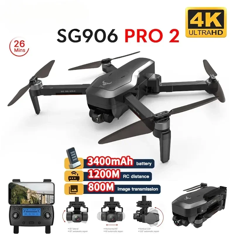 SG906 Pro 2 Drone With 4K Professional 5G Wifi GPS Camera 3-Axis Gimbal Optical Flow Brushless Motor RC Quadcopter FPV Dron Toy
SG906 Pro 2 Drone With 4K Professional 5G Wifi GPS Camera 3-Axis Gimbal Optical Flow Brushless Motor RC Quadcopter FPV Dron Toy