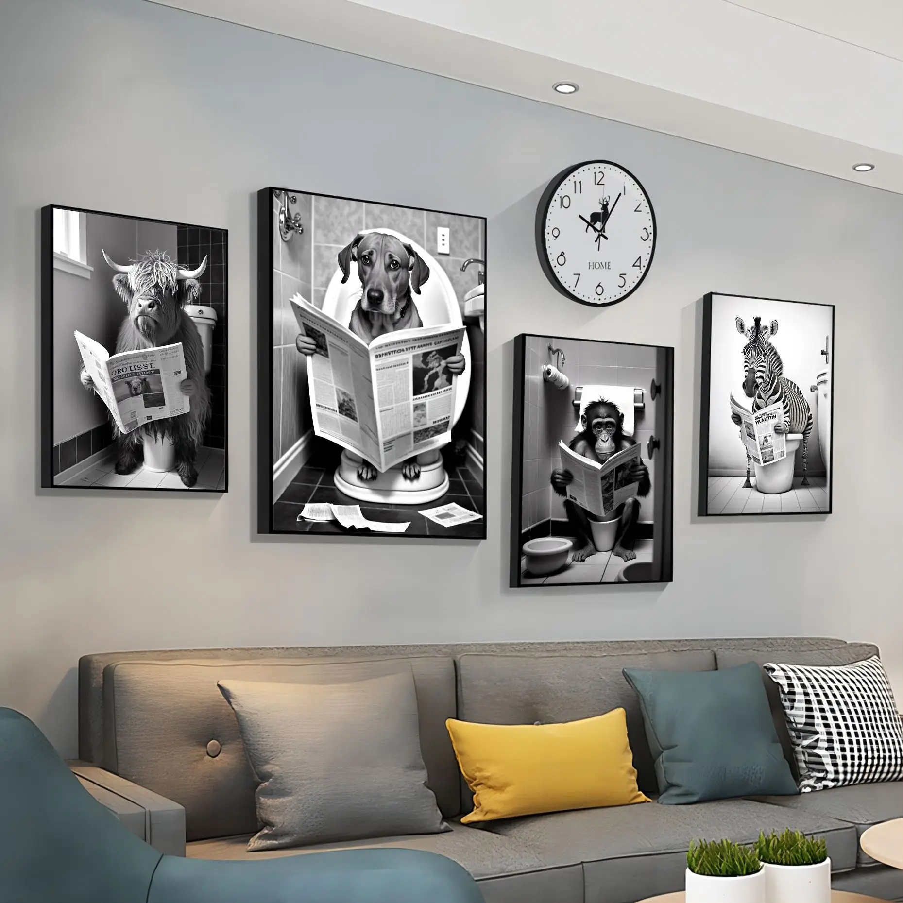 Funny Animals Sitting On The Toilet Reading A Newspaper Movie Sticky Posters Vintage Room Bar Cafe Decor Kawaii Room Decor
Funny Animals Sitting On The Toilet Reading A Newspaper Movie Sticky Posters Vintage Room Bar Cafe Decor Kawaii Room Decor
