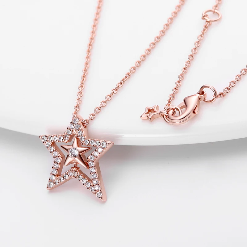 Fashion Original silver color Color Double Star Zircon Pendant Necklace Ladie Brand Necklace Jewelry Gift New Free Shipping
Fashion Original silver color Color Double Star Zircon Pendant Necklace Ladie Brand Necklace Jewelry Gift New Free Shipping
