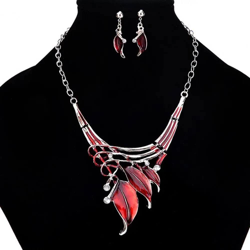 2Pcs/Set Dangle Earrings Necklace For Women Oil-dropping Multi-layers Crossed Rhinestone Enamel Leaf Statement Jewelry Sets
2Pcs/Set Dangle Earrings Necklace For Women Oil-dropping Multi-layers Crossed Rhinestone Enamel Leaf Statement Jewelry Sets