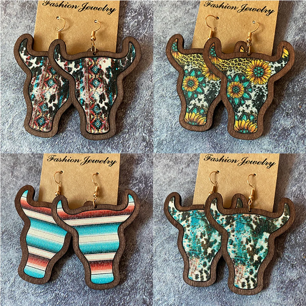 Western Cowgirl Cowboy Earrings Set Boho Vintage Handmade Bohemian Cow Head Shape Print Leather Wood Dangle Earrings for Women
Western Cowgirl Cowboy Earrings Set Boho Vintage Handmade Bohemian Cow Head Shape Print Leather Wood Dangle Earrings for Women