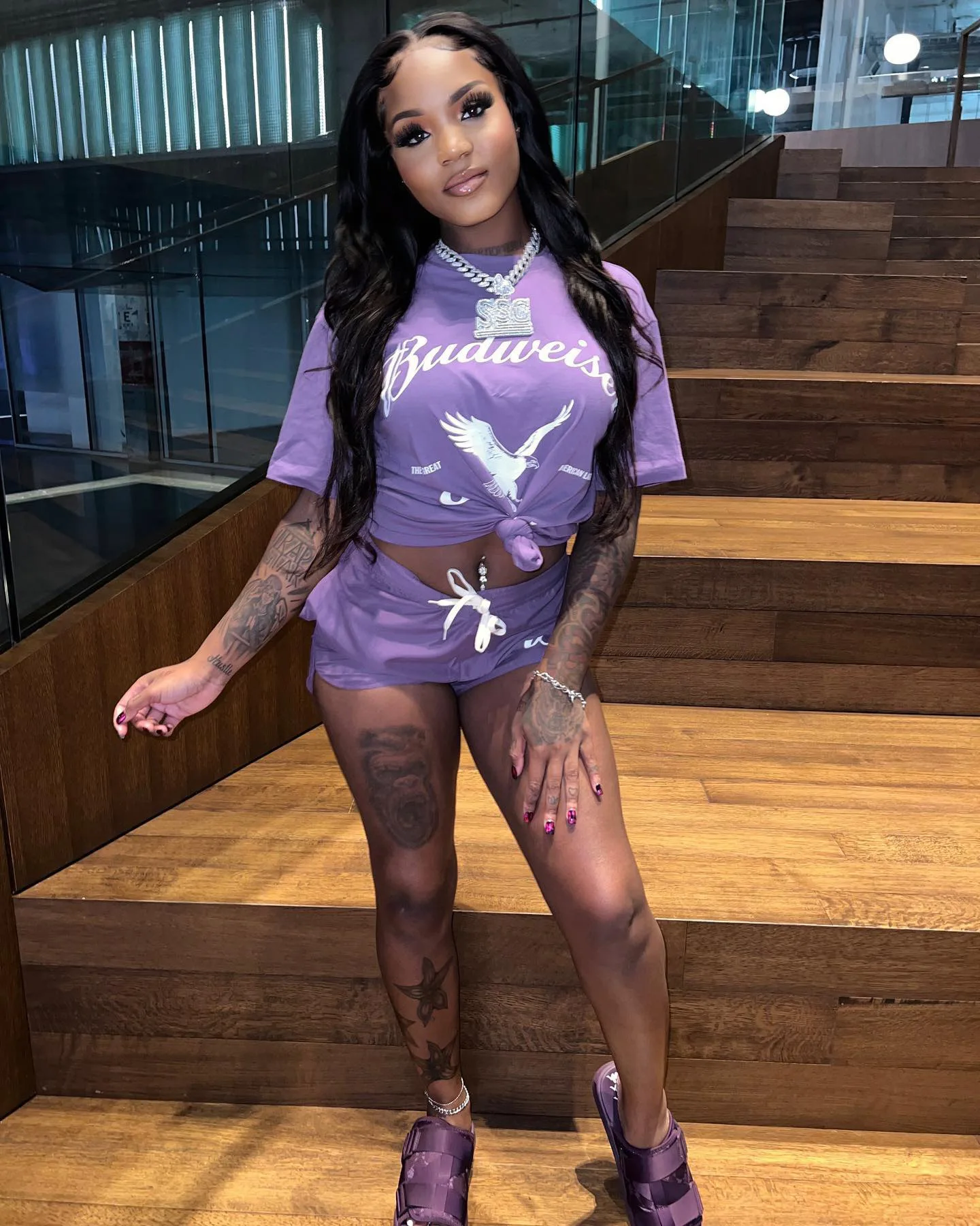 F7568 New Shorts Sets Summer 2022 Womens Fashion Lace Up Pop Letter Print Short Sleeves Casual Two Piece Sets Womens Outifits
F7568 New Shorts Sets Summer 2022 Womens Fashion Lace Up Pop Letter Print Short Sleeves Casual Two Piece Sets Womens Outifits