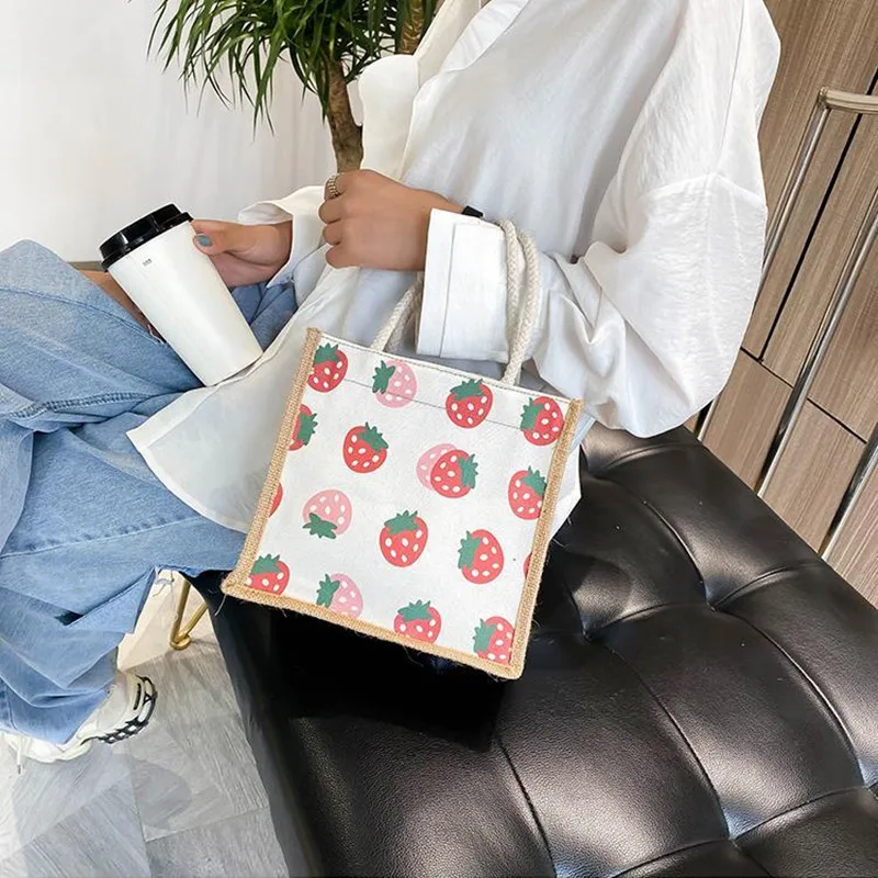 Jute Canvas Storage Printing Bag Women's Portable Multi-Purpose Shopping Handy Cosmetics Sundries Organizer Students Lunch Case
Jute Canvas Storage Printing Bag Women's Portable Multi-Purpose Shopping Handy Cosmetics Sundries Organizer Students Lunch Case