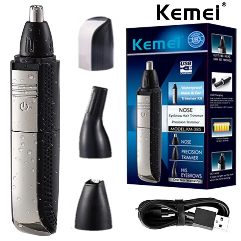 Kemei 3 in 1 Waterproof Nose & Ear Hair Trimmer Men's Rechargeable Eyebrow Beard Trimmer Electric Ear Cleaner Nose Hair Removal
Kemei 3 in 1 Waterproof Nose & Ear Hair Trimmer Men's Rechargeable Eyebrow Beard Trimmer Electric Ear Cleaner Nose Hair Removal