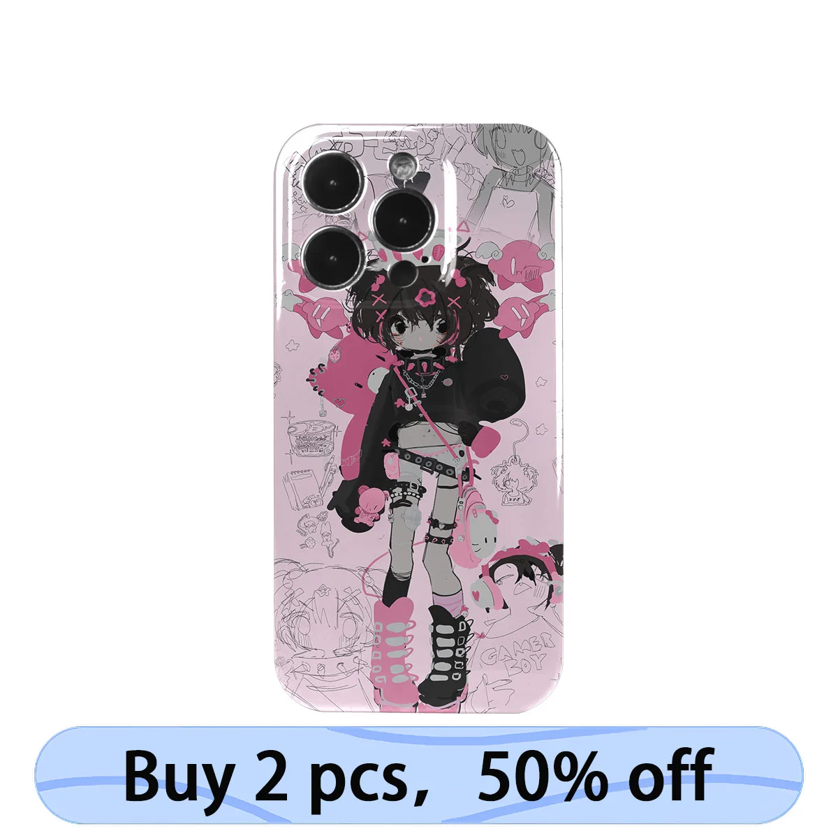 

Coque iPhone Art Phone Case Cute Anime Cartoon Graffiti Cover for iPhone 14 13 12 11 Pro Max 8 7 Plus IMD 2 in 1