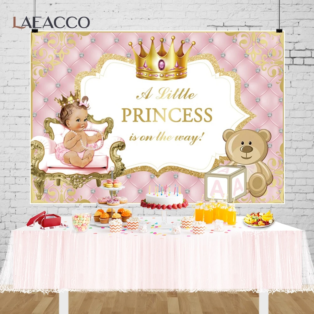 Розовый фон с алмазной короной и медведем маленькая принцесса уже в пути для новорожденных баннер для душа фото детский день рождения 
Розовый фон с алмазной короной и медведем маленькая принцесса уже в пути для новорожденных баннер для душа фото детский день рождения