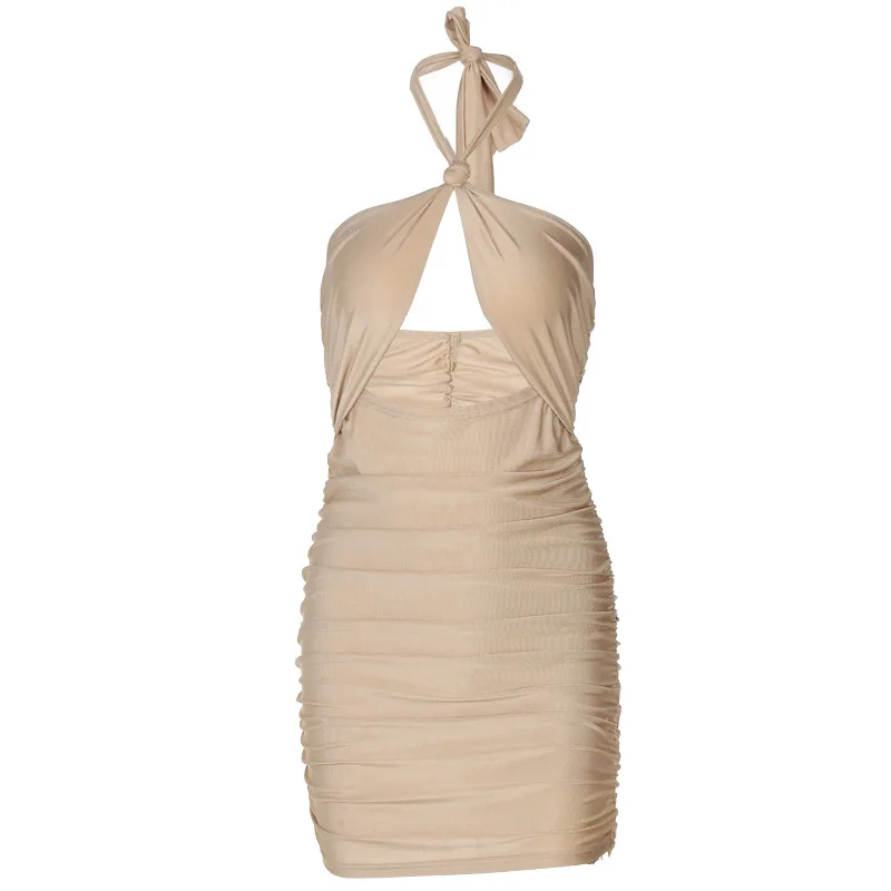 Sexy women's dress new women's fashion solid color halter sexy backless light mature pleated mid-waist dress free shipping
Sexy women's dress new women's fashion solid color halter sexy backless light mature pleated mid-waist dress free shipping