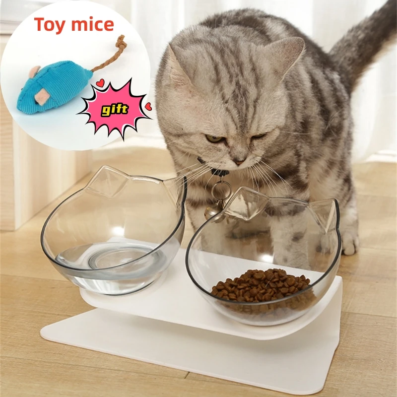 

Non-Slip Cat Single Double Pet Bowls With Stand Food Feed And Water Bowls Inclination Stand Cats Feeders Feeding Kitten Supplies