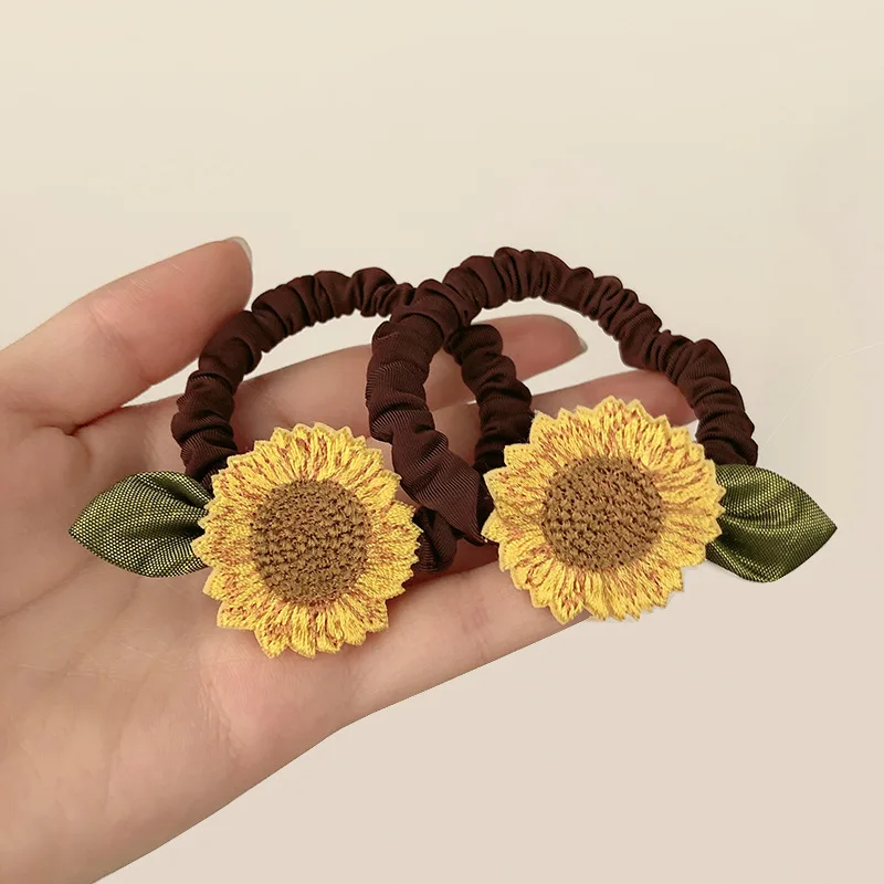 Korean Simple Girls Summer Hair Band Cute Knitting Sunflower Rubber Band Hair Rope Ladies Fashion Hair Accessories 
Korean Simple Girls Summer Hair Band Cute Knitting Sunflower Rubber Band Hair Rope Ladies Fashion Hair Accessories