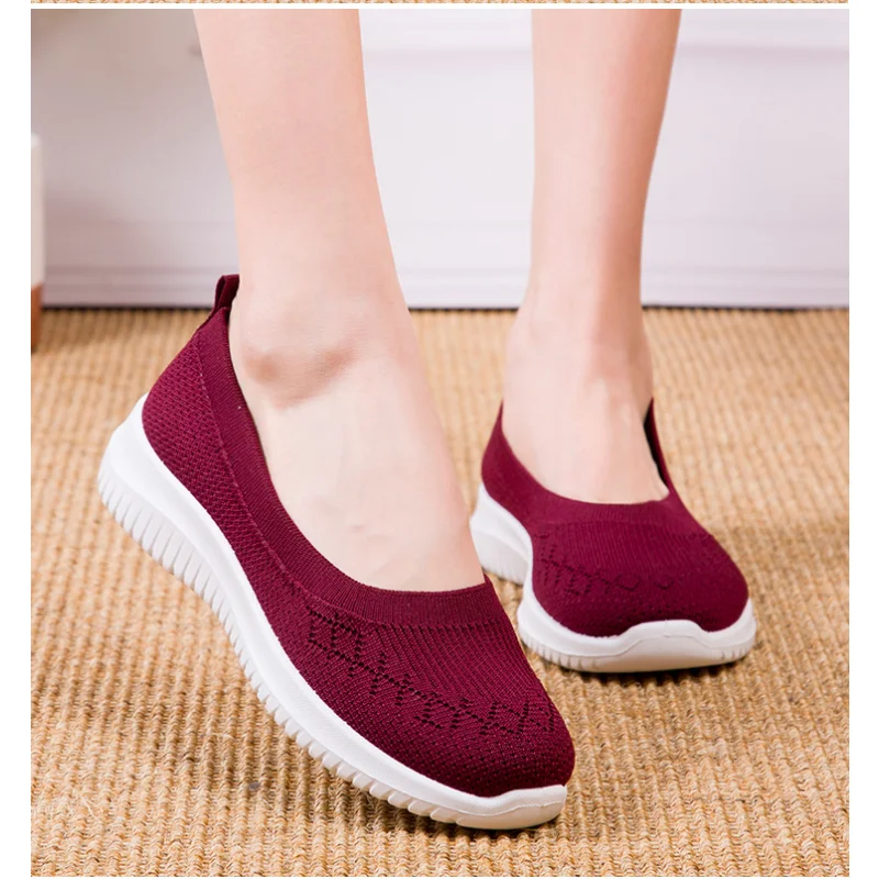 Women's Casual Shoes Light Knitted Flats Summer Breathable Mesh Sneakers Ladies Vulcanized Shoes Outdoor Slip-On Walking Shoes
Women's Casual Shoes Light Knitted Flats Summer Breathable Mesh Sneakers Ladies Vulcanized Shoes Outdoor Slip-On Walking Shoes