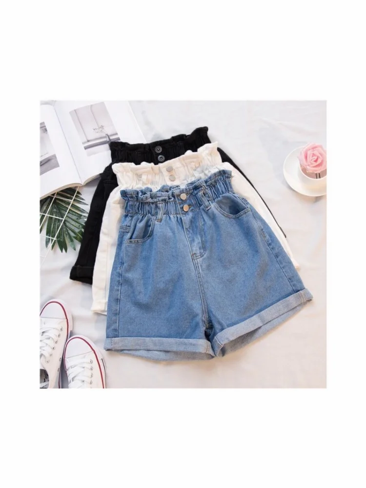Summer Black Women Denim Shorts Women S-5XL Harem Ruffled White Blue High Waisted Shorts Female Elastic Short Jeans
Summer Black Women Denim Shorts Women S-5XL Harem Ruffled White Blue High Waisted Shorts Female Elastic Short Jeans