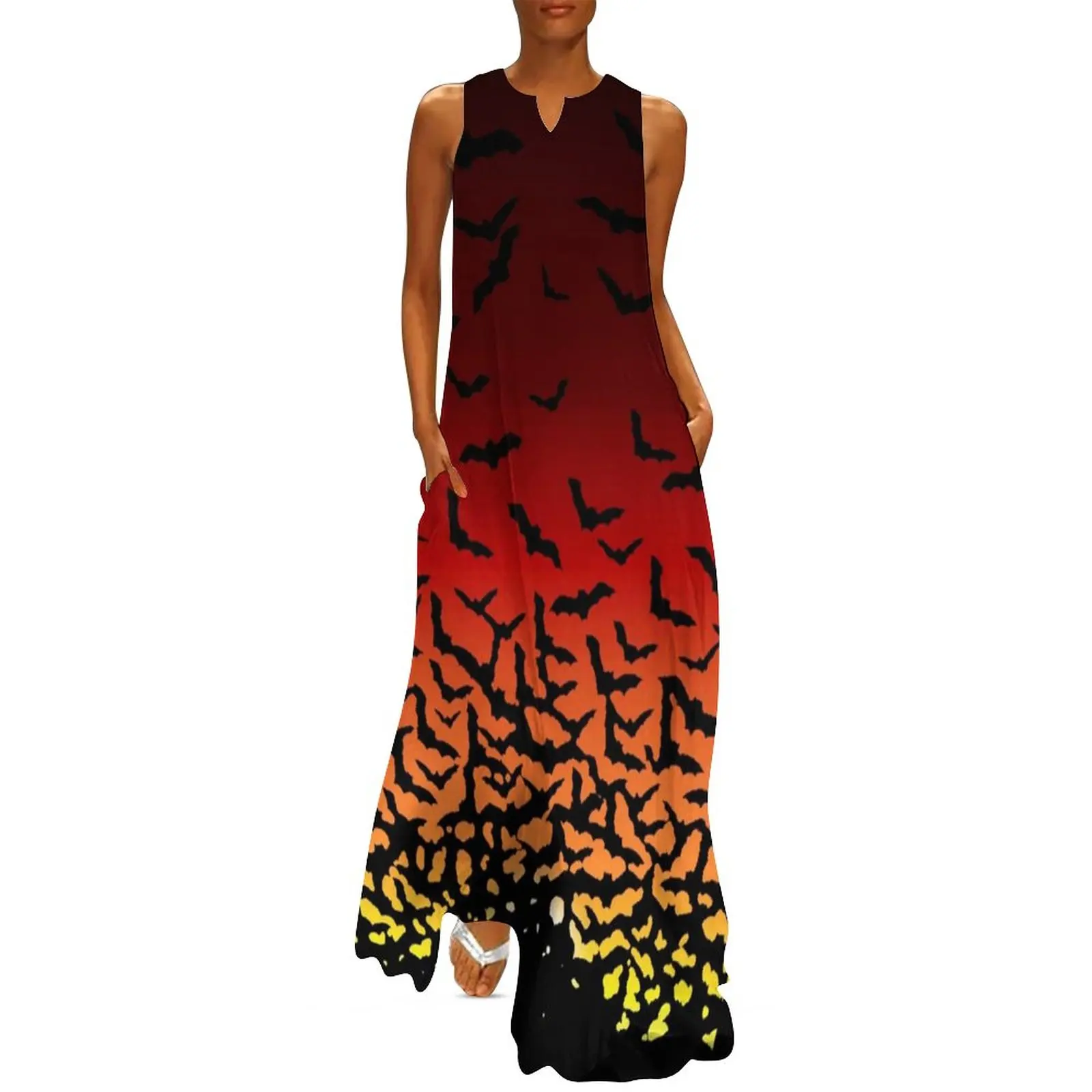 Halloween Dress Bat Sunset Creatures Of The Night Elegant Maxi Dress Fashion Casual Long Dresses Womens V Neck Oversize Vestidos
Halloween Dress Bat Sunset Creatures Of The Night Elegant Maxi Dress Fashion Casual Long Dresses Womens V Neck Oversize Vestidos