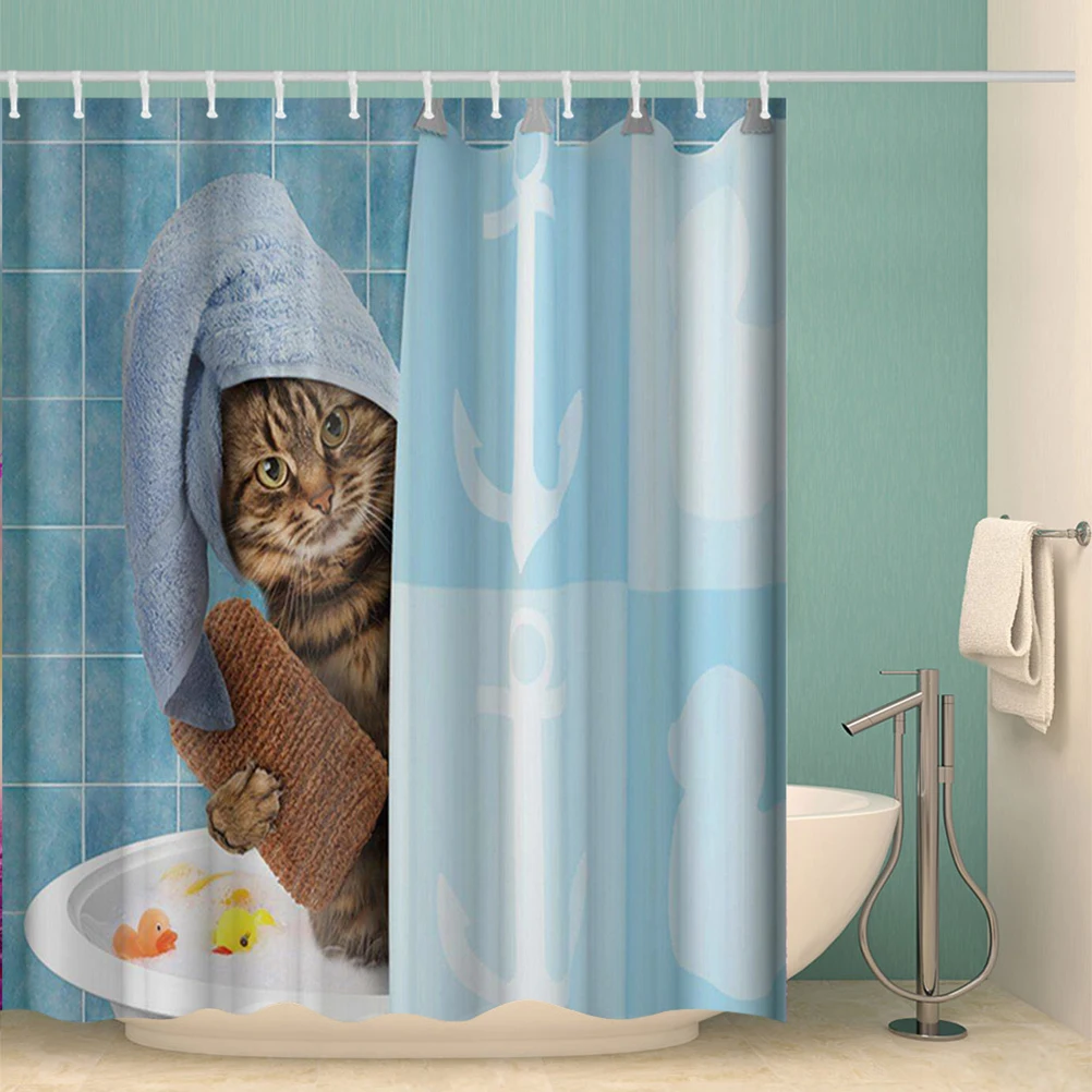 Waterproof Shower Curtain Shell Cat Lion Elephant Print Decor Bath Screen Home Bathroom Curtains with Hooks 
Waterproof Shower Curtain Shell Cat Lion Elephant Print Decor Bath Screen Home Bathroom Curtains with Hooks