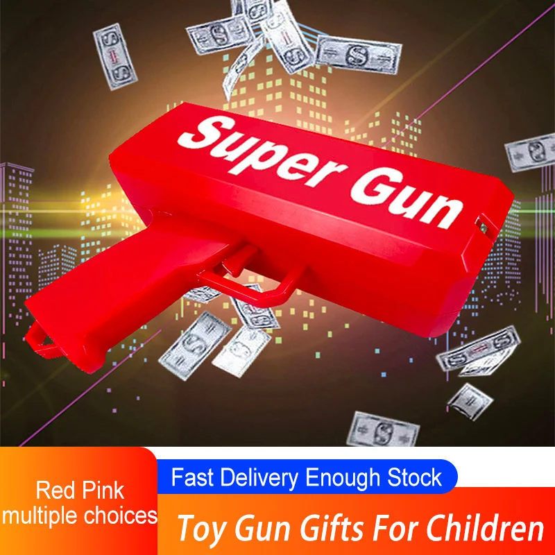 Toy Gun Pink Red Make It Rain Money Gun Fashion Super Gun Christmas Gift Party Wedding Children's Toy for Boys Banknotes Cash
Toy Gun Pink Red Make It Rain Money Gun Fashion Super Gun Christmas Gift Party Wedding Children's Toy for Boys Banknotes Cash