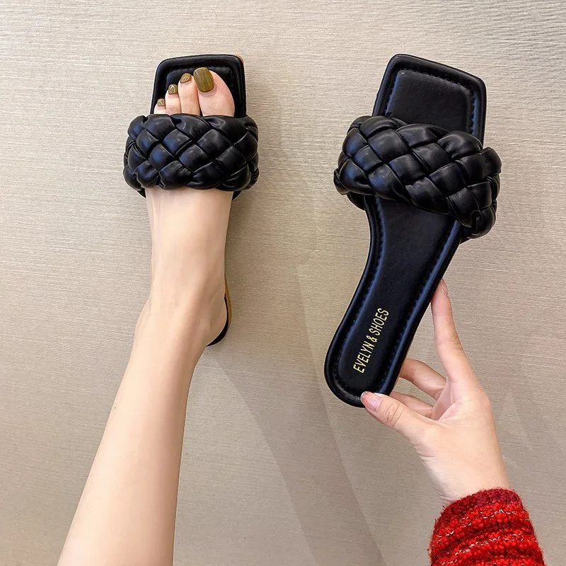 New Fashion Weave Slippers Women Square Toe Flat Casual Shoes Women Slide 2021 Summer Flip Flops Beach Sandal Slipper Big size41
New Fashion Weave Slippers Women Square Toe Flat Casual Shoes Women Slide 2021 Summer Flip Flops Beach Sandal Slipper Big size41