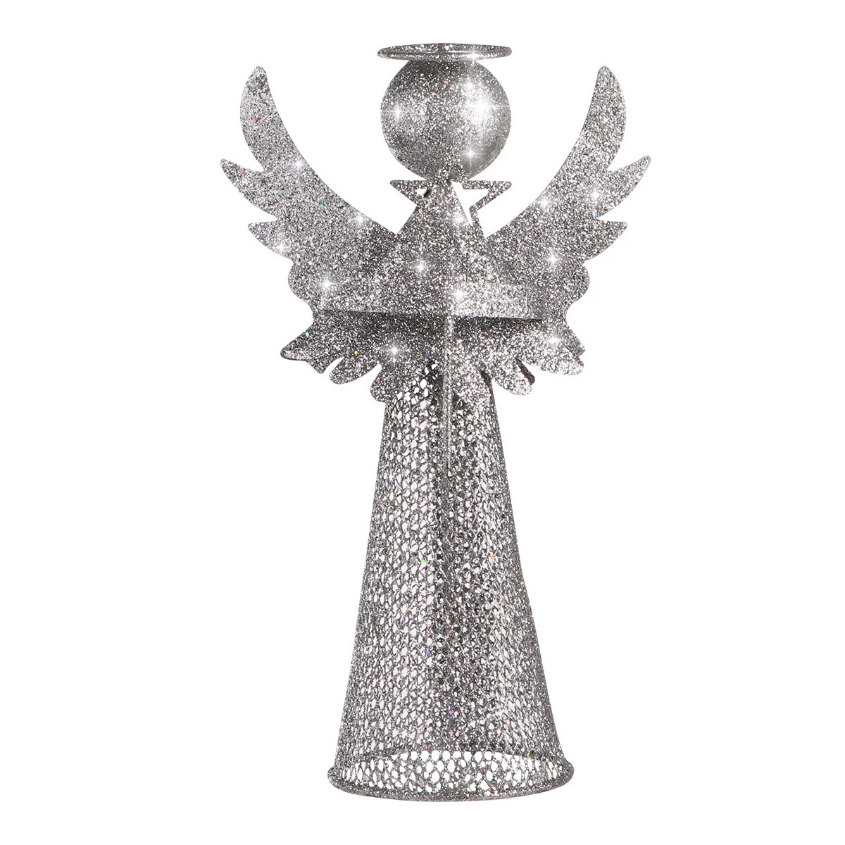 

Tree Christmas Topper Angel Ornamentsdecorations Decorationtopperslightssilver Ornament Party Favor