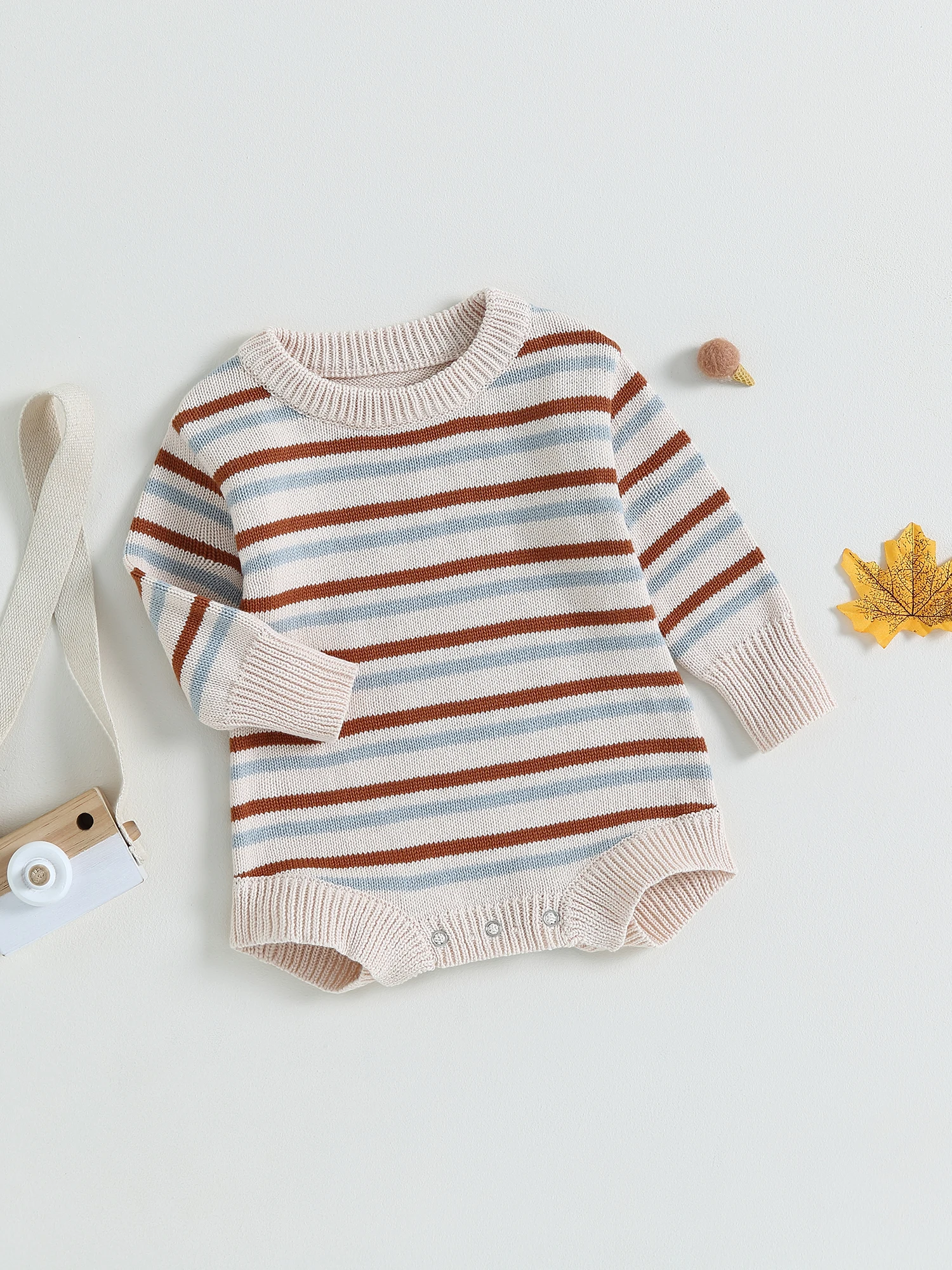 Toddler Girls Cozy Knit Sweater Romper with Striped Pattern and Loose Fit for Autumn Winter Season
Toddler Girls Cozy Knit Sweater Romper with Striped Pattern and Loose Fit for Autumn Winter Season