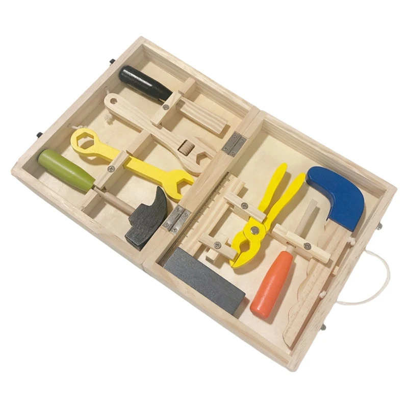 Wooden Play Tool Box Toy Interactive Pretend Carpenter Repairing Toy w/ Pliers Wrench Simulation Tool Kit Boy Girl Favor
Wooden Play Tool Box Toy Interactive Pretend Carpenter Repairing Toy w/ Pliers Wrench Simulation Tool Kit Boy Girl Favor
