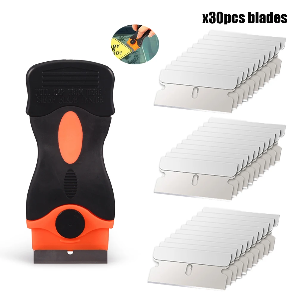 TOFAR 31pcs Multi-use Razor Blade Scraper for Car Window Tint Glass House Cleaning Vinyl Film Decal Sticker Label Removal Tool
TOFAR 31pcs Multi-use Razor Blade Scraper for Car Window Tint Glass House Cleaning Vinyl Film Decal Sticker Label Removal Tool
