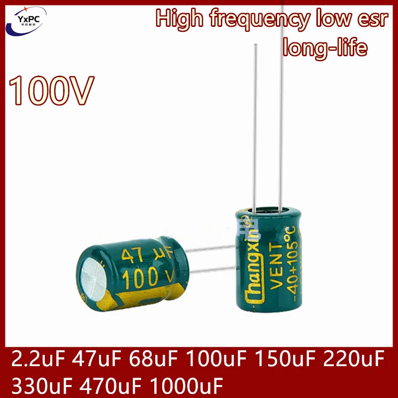 

Высокочастотный низкое сопротивление 100 мкФ 47 мкФ 68 мкФ 2,2 МКФ 100 мкФ 150 мкФ 220 мкФ 330 мкФ 470 мкФ Алюминиевый электролитический конденсатор 5x11 8x12