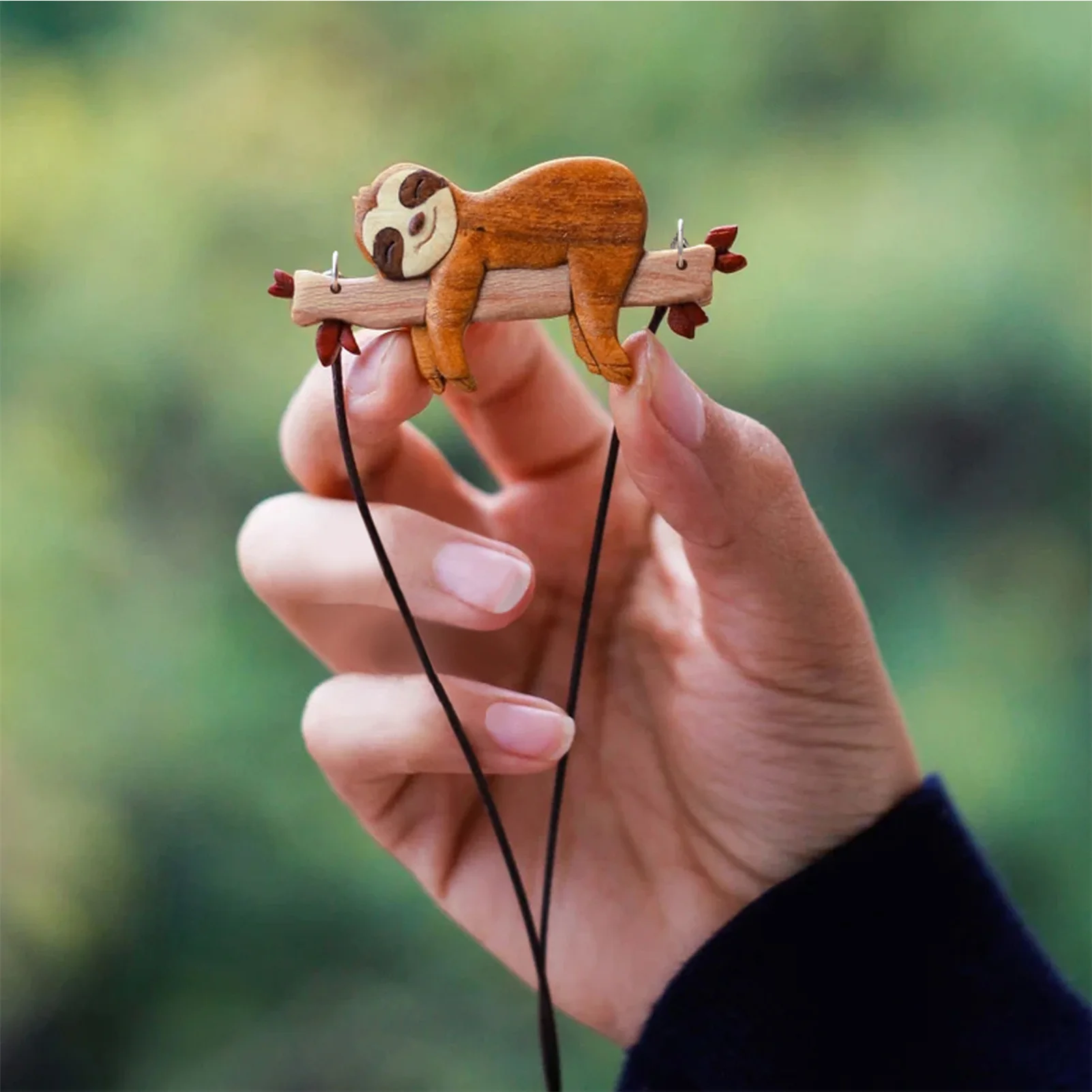 Wooden Necklace For Women Cute Charm Sloth Pendants Lying On The Swing Smile Sleeping Sloth Car Ornaments For Birthday Gifts
Wooden Necklace For Women Cute Charm Sloth Pendants Lying On The Swing Smile Sleeping Sloth Car Ornaments For Birthday Gifts