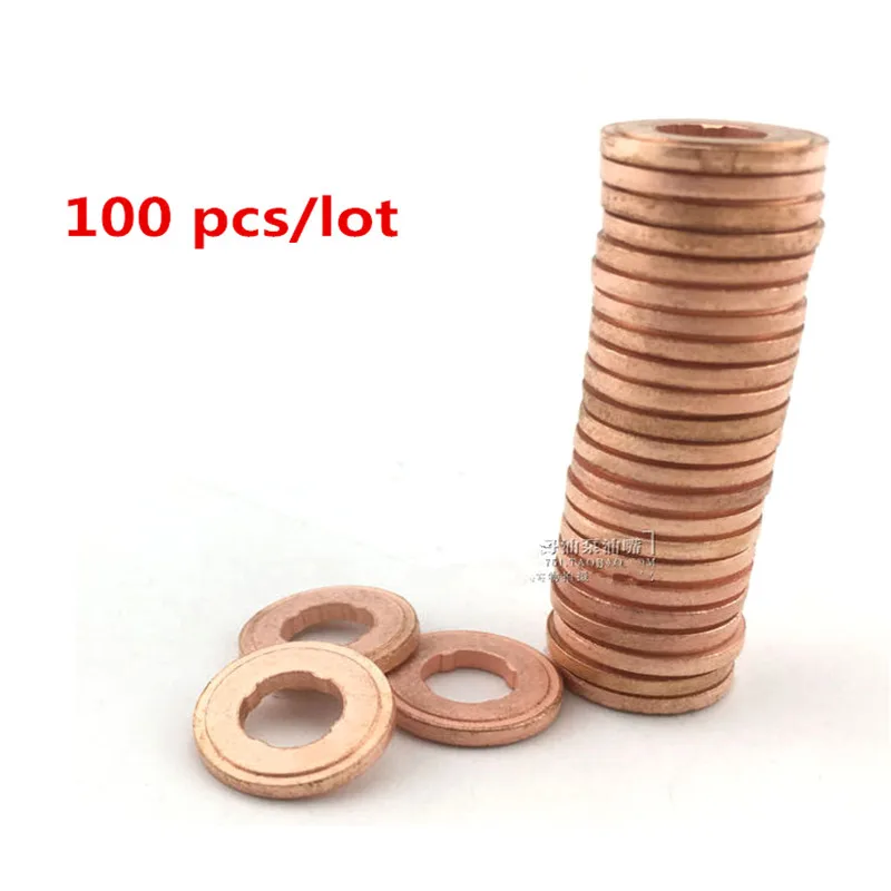 100pcs 7x15mm EURO-III common rail injector nozzle copper pad gasket for diesel injector sealing, diesel pump repair tool parts
100pcs 7x15mm EURO-III common rail injector nozzle copper pad gasket for diesel injector sealing, diesel pump repair tool parts