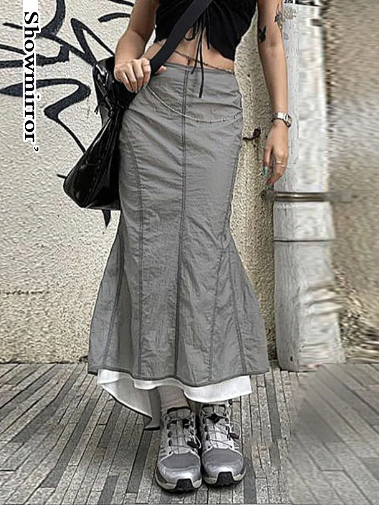 Showmirror Low Waist Casual Y2K Trumpet Mermaid Skirt Inside Out Stitching Stripe Vintage Preppy Long Skirts Womens Streetwear
Showmirror Low Waist Casual Y2K Trumpet Mermaid Skirt Inside Out Stitching Stripe Vintage Preppy Long Skirts Womens Streetwear
