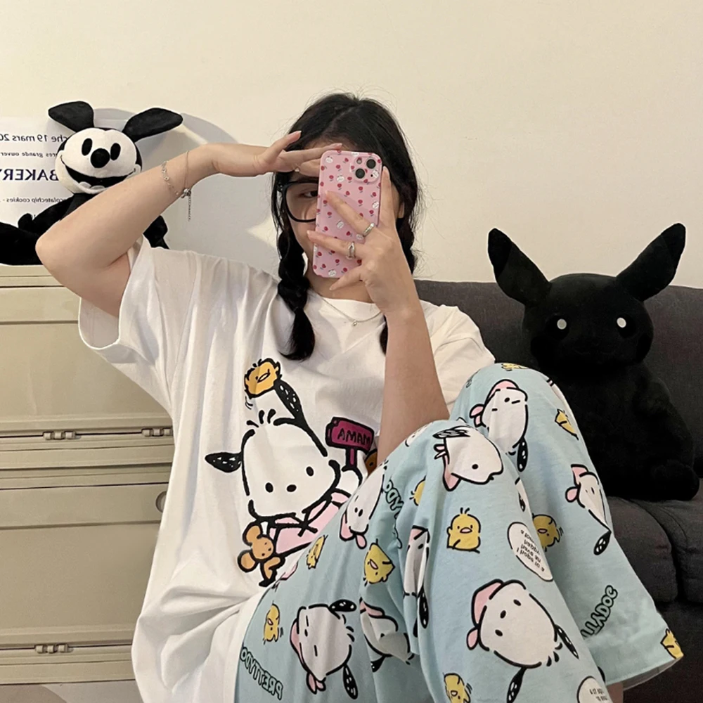 Kawaii Sanrio Pajama Sets Women's Spring/summer Long Sleeve Short Sleeve Cartoon Pochacco Round Neck Women's Sleep & Lounge
Kawaii Sanrio Pajama Sets Women's Spring/summer Long Sleeve Short Sleeve Cartoon Pochacco Round Neck Women's Sleep & Lounge
