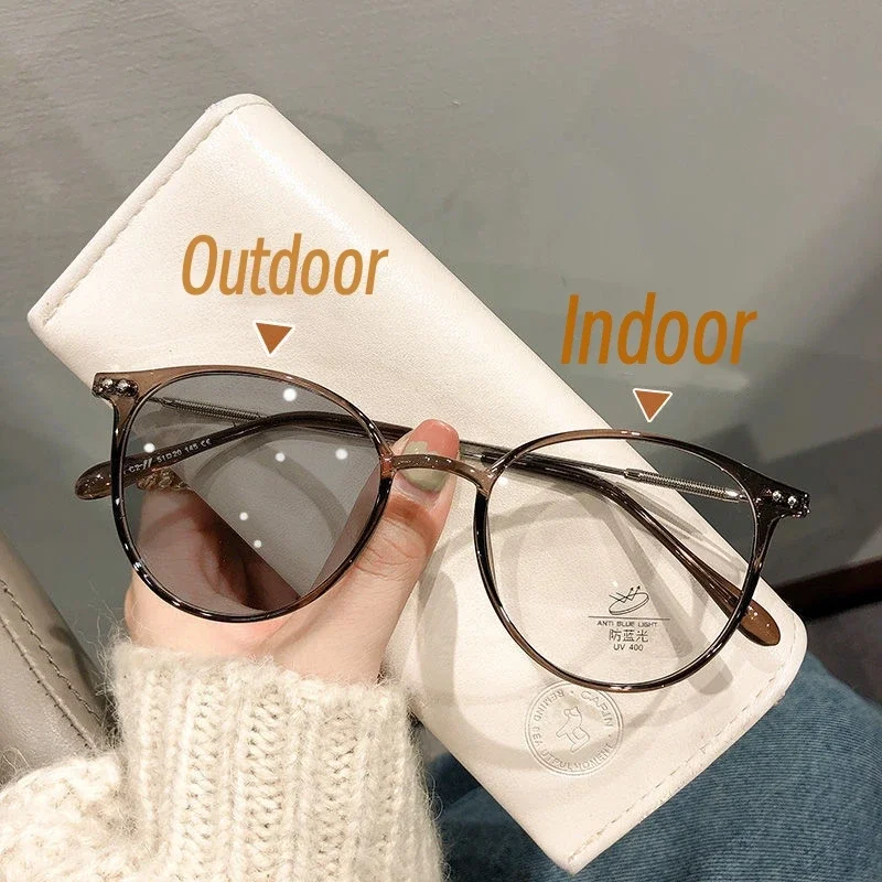 Fashion Photochromic Myopia Glasses Vintage Round Frame Short Sight Eyewear Anti-Blue Light Near Sight Computer Eyeglasses
Fashion Photochromic Myopia Glasses Vintage Round Frame Short Sight Eyewear Anti-Blue Light Near Sight Computer Eyeglasses