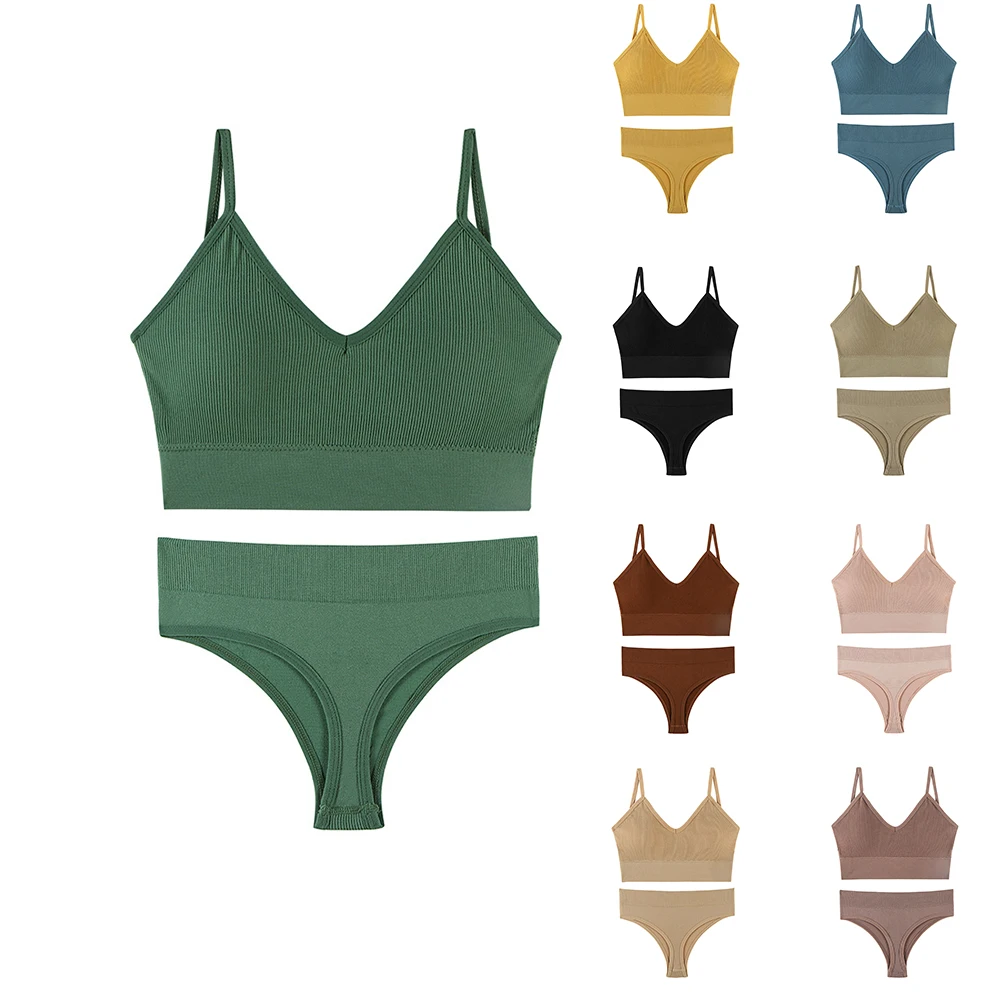 Fashion Seamless Bra Set Women Panties + Wireless Bras Underwear Set Basic Crop Tops Camisole Tank Briefs Intimate Lingerie Suit
Fashion Seamless Bra Set Women Panties + Wireless Bras Underwear Set Basic Crop Tops Camisole Tank Briefs Intimate Lingerie Suit