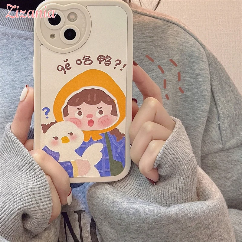 Fashion Lovely Funny Cartoon Duck Girl Phone Case For iPhone 13 12 11 Pro Max XS Max XR X Creative Shockproof Cover Hot Sale New
Fashion Lovely Funny Cartoon Duck Girl Phone Case For iPhone 13 12 11 Pro Max XS Max XR X Creative Shockproof Cover Hot Sale New