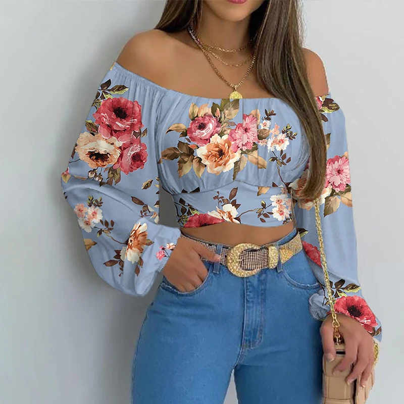 Casual Slash Neck Short Sexy Blouse Fashion Slim Long Sleeve Floral Print Shirt Spring Women's Clothing White Tops Blusas 21999
Casual Slash Neck Short Sexy Blouse Fashion Slim Long Sleeve Floral Print Shirt Spring Women's Clothing White Tops Blusas 21999