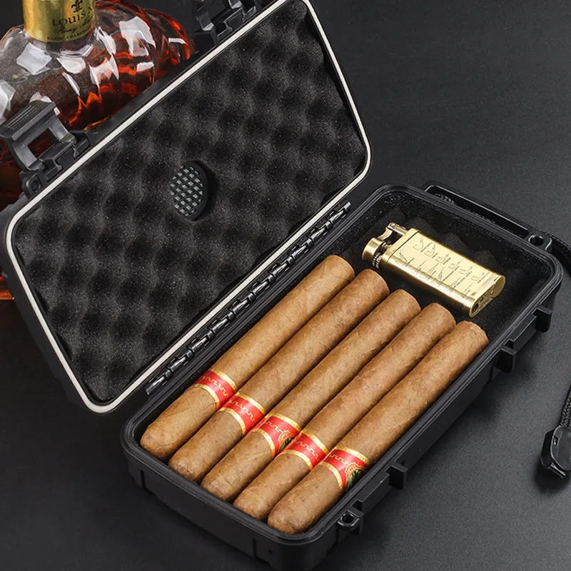 

Case Tool Cigar Portable Accesoires Box Smoking Waterproof Humidor Storage Cutter Cigarettes Lighter Cigarro Avaliable