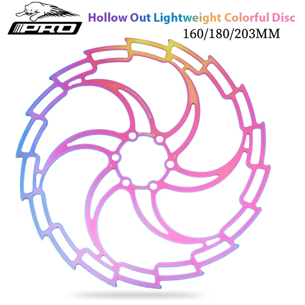 

IIIPRO Hydraulic Disc Brake Rotors Rainbow For MTB Mountain Road Bike 160mm 180mm 203mm Brake Disc Rotors With 6 Bolts Parts