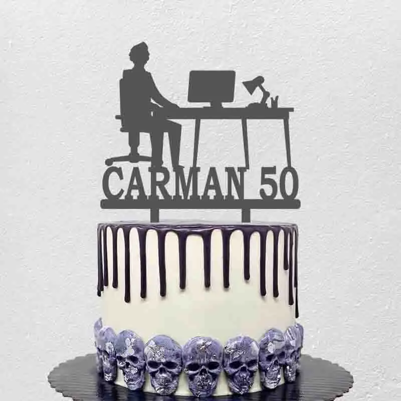Personalized Name Age Man Computer Office Silhouette For Office White Collar Birthday Party Cake Decoration Topper
Personalized Name Age Man Computer Office Silhouette For Office White Collar Birthday Party Cake Decoration Topper