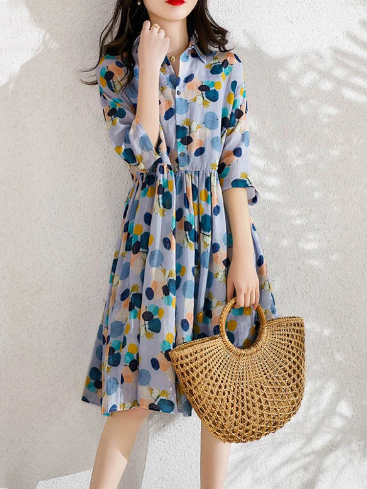 Floral Polka Dot Dress 2022 New Summer Women's Clothing Waist Slim Temperament Mid-length Shirt Skirt Dresses
Floral Polka Dot Dress 2022 New Summer Women's Clothing Waist Slim Temperament Mid-length Shirt Skirt Dresses