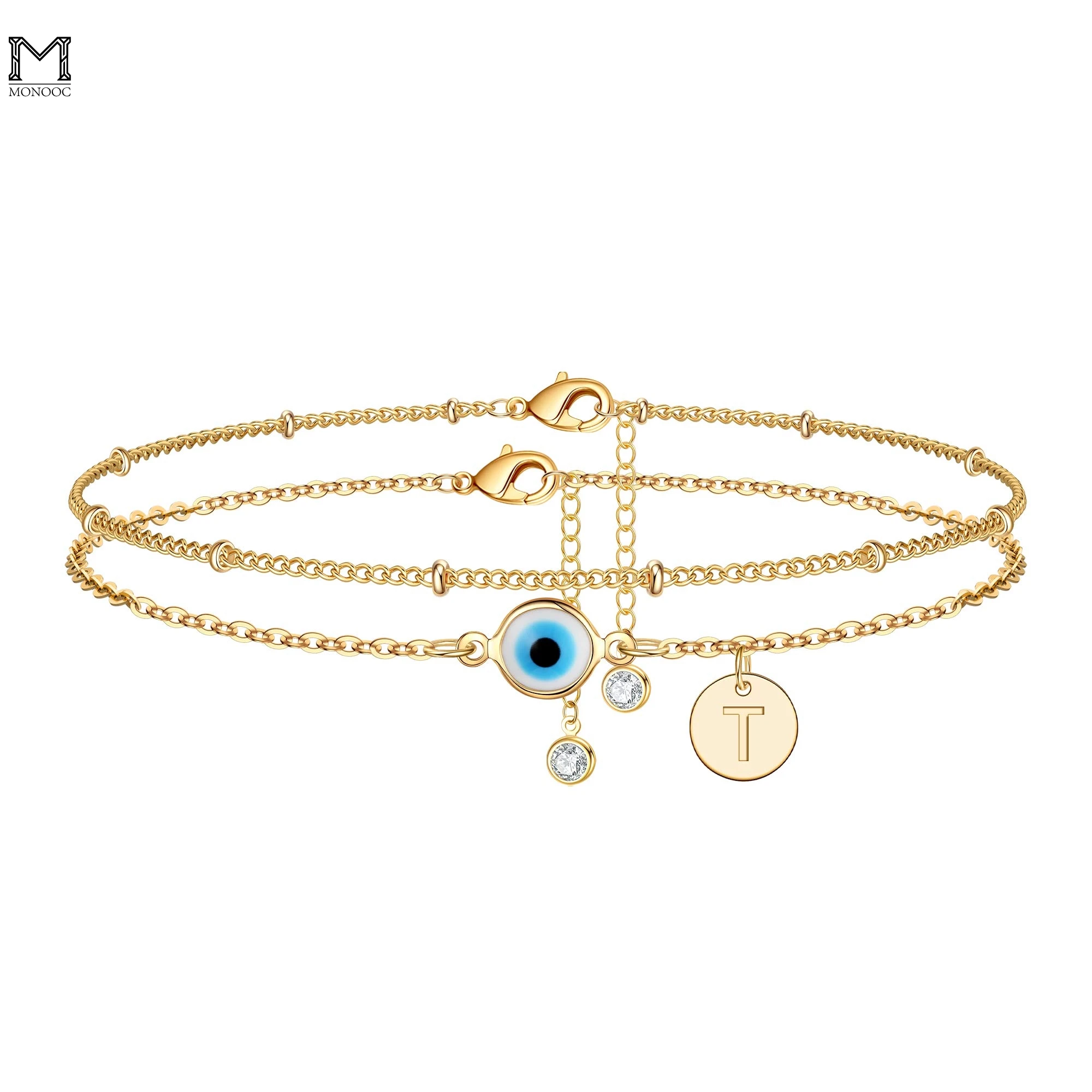 MONOOC Evil Eye Ankle Bracelets for Women 14K Gold Plated Dainty Disc Letter Initial Ankle Bracelets Layered Anklet Evil Eye T-Z
MONOOC Evil Eye Ankle Bracelets for Women 14K Gold Plated Dainty Disc Letter Initial Ankle Bracelets Layered Anklet Evil Eye T-Z
