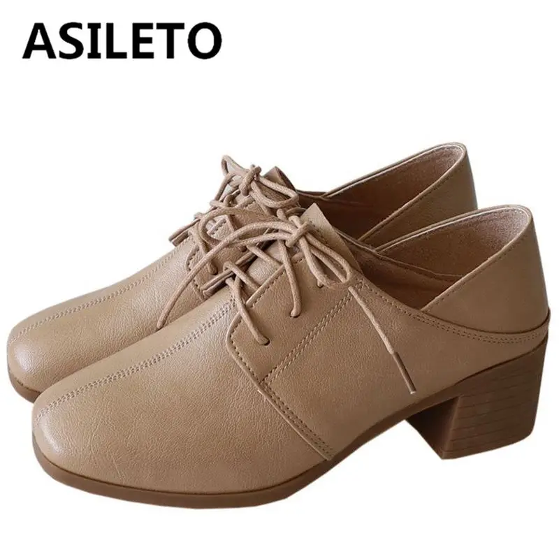 ASILETO 2022 New Women Shoes Pumps Square Toe Block Heels Lace Up Casual Shallow Plus Size 35-40 Solid Black Apricot Retro S3807
ASILETO 2022 New Women Shoes Pumps Square Toe Block Heels Lace Up Casual Shallow Plus Size 35-40 Solid Black Apricot Retro S3807