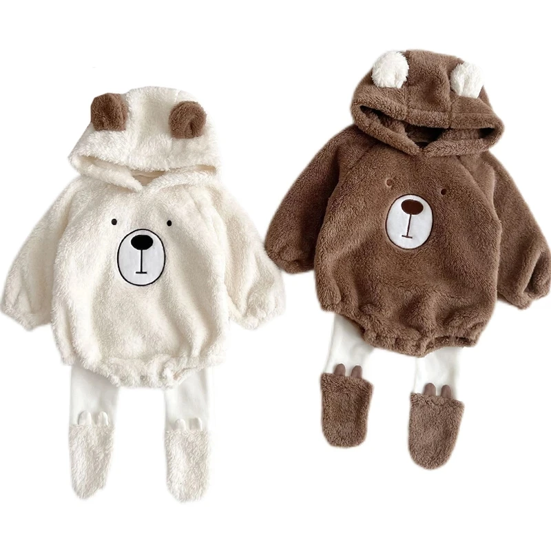 2022 New Baby Bodysuits Winter Newborn Rompers Thicken Boys Girls Cute Bear Onesies Hoodie Infant Clothes Warm Fur Crawl Outfits
2022 New Baby Bodysuits Winter Newborn Rompers Thicken Boys Girls Cute Bear Onesies Hoodie Infant Clothes Warm Fur Crawl Outfits
