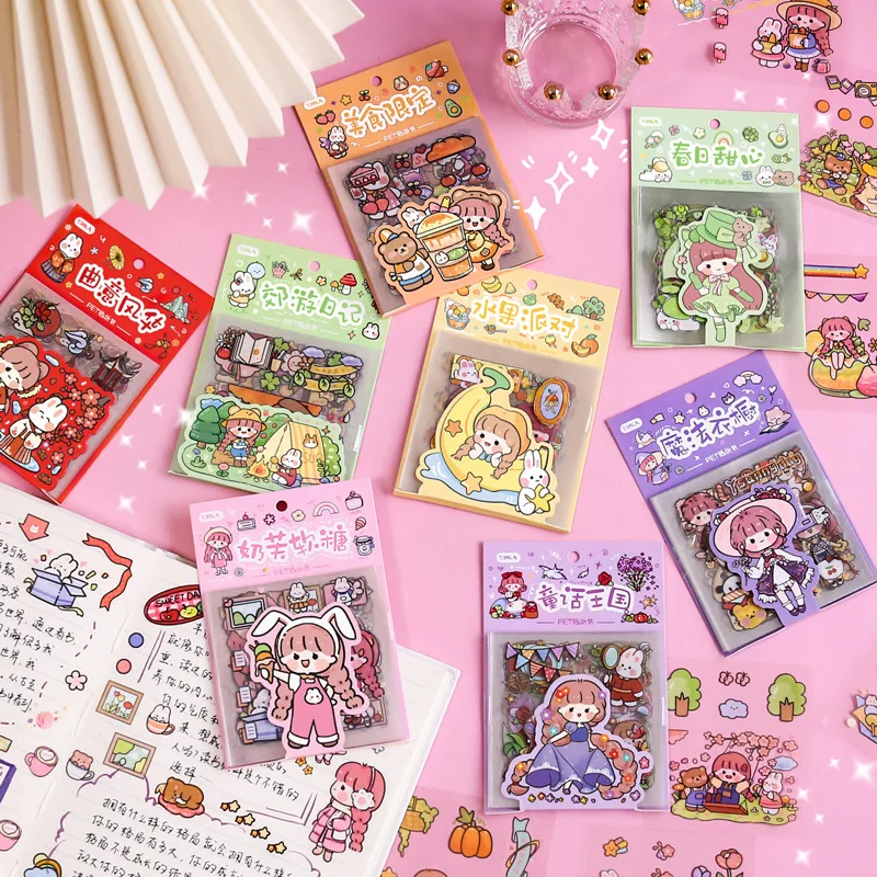 24 pack/lot Kawaii Rabbit Bear Girl PET Stickers DIY Diary Scrapbooking Label Sticker stationery Gift School Supplies
24 pack/lot Kawaii Rabbit Bear Girl PET Stickers DIY Diary Scrapbooking Label Sticker stationery Gift School Supplies