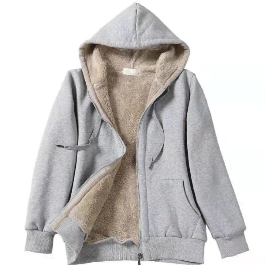 Hoodie Plush Coat Women Girl Zipper Casual Fleece Jacket Long Sleeve Solid Color Sweater Loose Tops Fashion Spring Autumn Winter
Hoodie Plush Coat Women Girl Zipper Casual Fleece Jacket Long Sleeve Solid Color Sweater Loose Tops Fashion Spring Autumn Winter