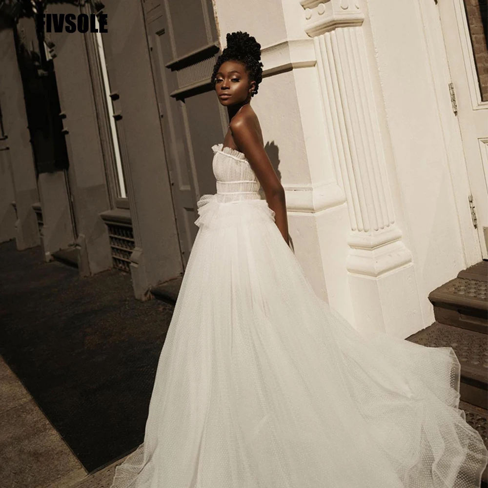 Fivsole African Wedding Dresses 2022 Dot Tulle Tiered Bride Bridal A-line Princess Country Dress Vestidos Elegantes Para Mujer
Fivsole African Wedding Dresses 2022 Dot Tulle Tiered Bride Bridal A-line Princess Country Dress Vestidos Elegantes Para Mujer