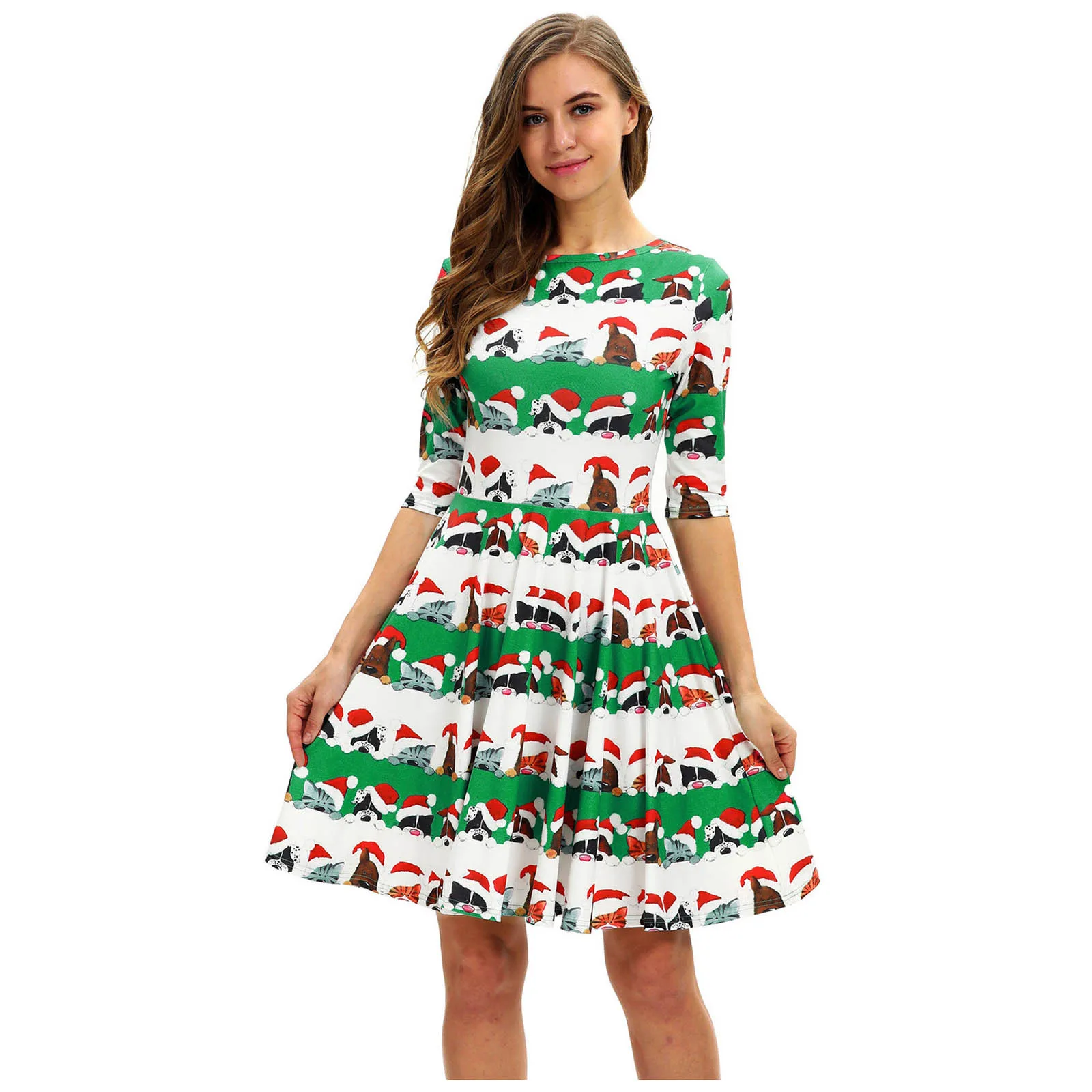 Женское Повседневное платье, платье с рождественским принтом, юбка, облегающее элегантное платье с круглым вырезом и рукавом средней длины,...
Женское Повседневное платье, платье с рождественским принтом, юбка, облегающее элегантное платье с круглым вырезом и рукавом средней длины,...