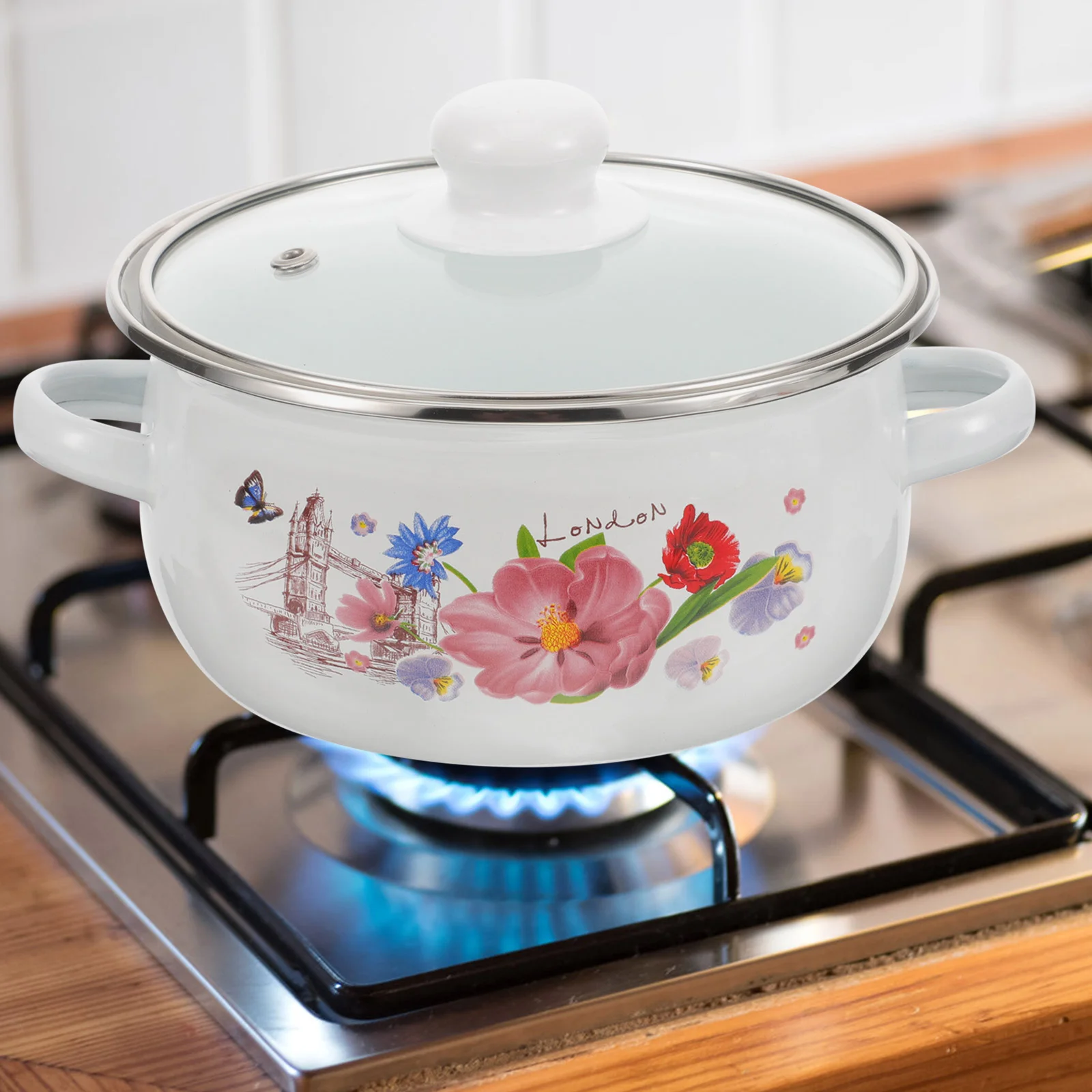 3Pcs Enamel Stockpot Vintage Cooking Pot Double Handle Stew Pot Household Soup Pot with Lid
3Pcs Enamel Stockpot Vintage Cooking Pot Double Handle Stew Pot Household Soup Pot with Lid
