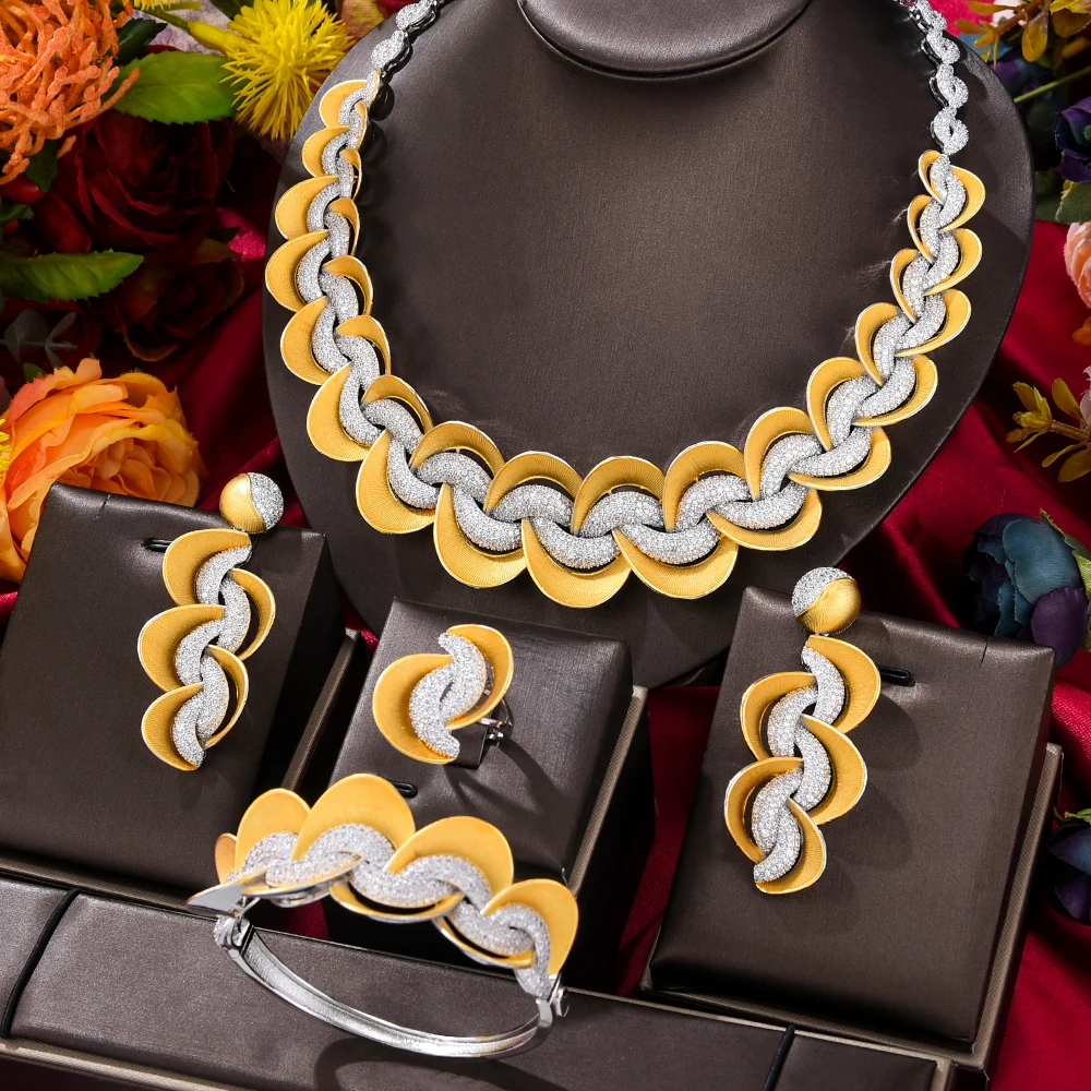 Missvikki African Dubai Jewelry Nigerian Necklace Earrings Ring Bangle Women Bridal Jewelry Sets Wedding Party Accessories
Missvikki African Dubai Jewelry Nigerian Necklace Earrings Ring Bangle Women Bridal Jewelry Sets Wedding Party Accessories