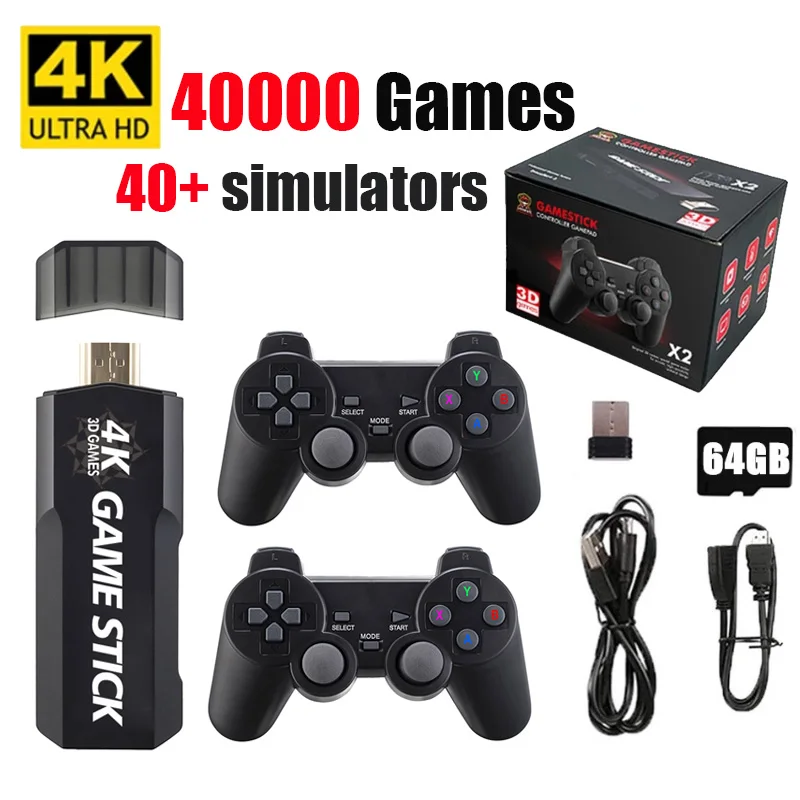 GD10 Game Stick 4K Retro Video Game Console 2.4G Wireless Controllers HD EmuELEC4.3 System 40000 Games 40 Emulators for N64 SEGA
GD10 Game Stick 4K Retro Video Game Console 2.4G Wireless Controllers HD EmuELEC4.3 System 40000 Games 40 Emulators for N64 SEGA