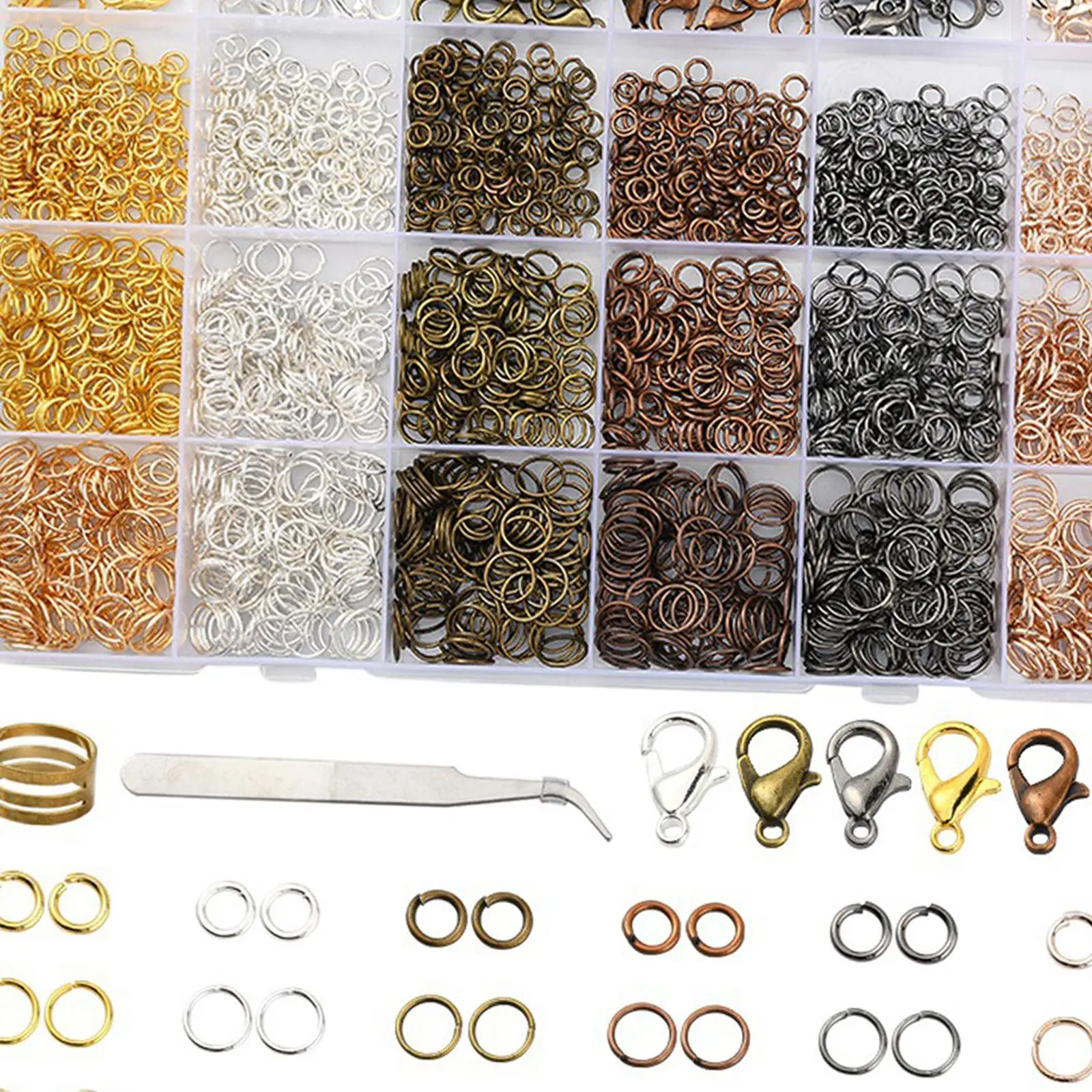 2342x Open Jump Rings and Lobster Clasps Kit with Tweezers Jewelry Repair Tools Kit for jewelry Repair Crafts Necklace
2342x Open Jump Rings and Lobster Clasps Kit with Tweezers Jewelry Repair Tools Kit for jewelry Repair Crafts Necklace