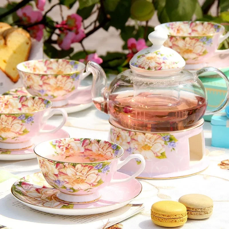 Glass Flower Tea set, European-style Household Boiled Teapot Black tea cup Ceramic Complete Afternoon Tea set Can be heated
Glass Flower Tea set, European-style Household Boiled Teapot Black tea cup Ceramic Complete Afternoon Tea set Can be heated